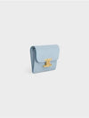 Celine Triomphe Shiny Calfskin Flap Card Holder Light Blue - CELINE - BALAAN 3