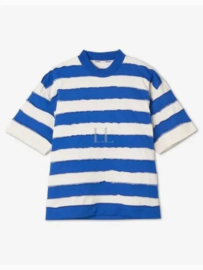 Classic Striped Short Sleeve T-Shirt White Boutique Blue - SUNNEI - BALAAN 2