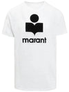 Karman Logo Print Linen Short Sleeve T-Shirt White - ISABEL MARANT - BALAAN 3