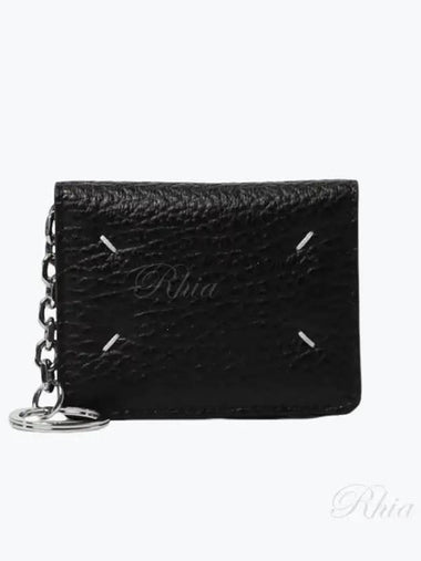 Stitch Keyring Card Wallet 9XMMN6WL001 S56UI0128P4455 BK Black - MAISON MARGIELA - BALAAN 1