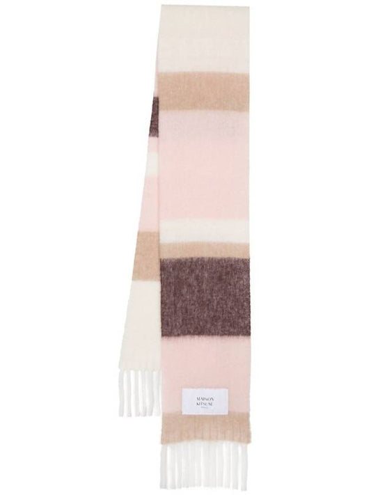 Alpaca Striped Muffler Scarf Rose Unisex - MAISON KITSUNE - BALAAN 2