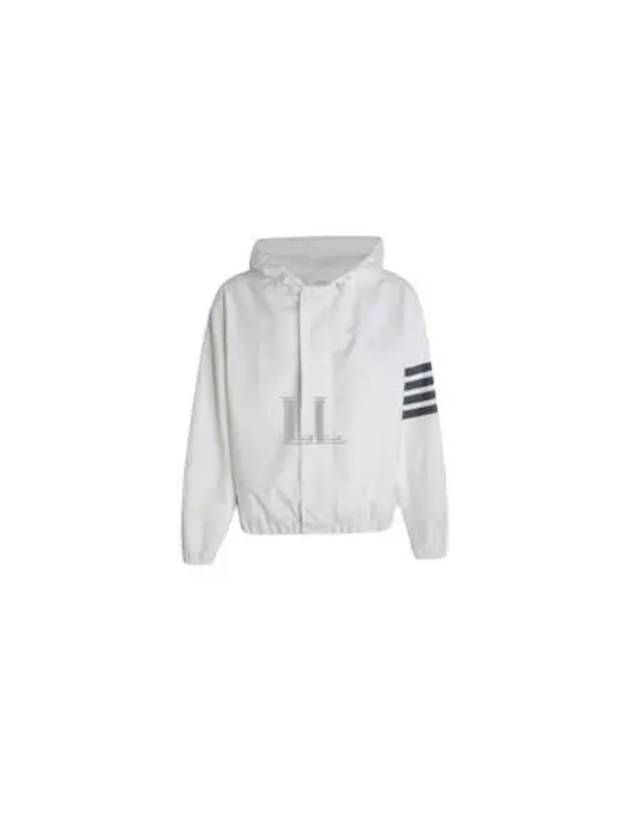 4 Bar Cotton Hooded Jacket White - THOM BROWNE - BALAAN 2