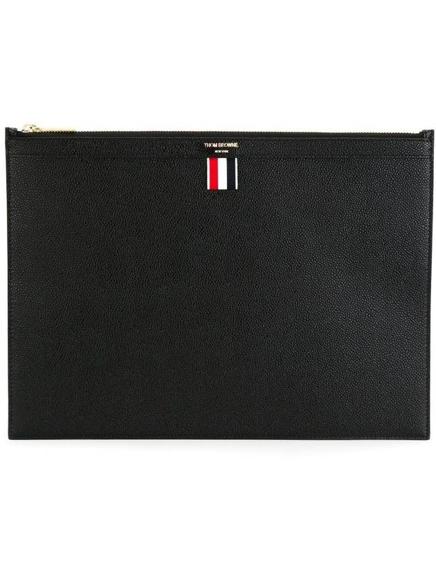 Medium Document Holder Clutch Bag Black - THOM BROWNE - BALAAN 2