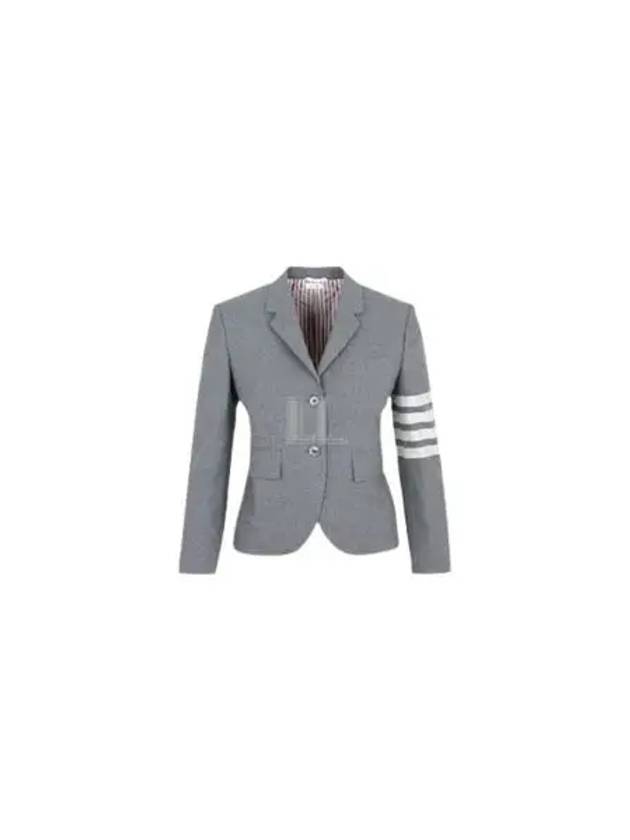 Plain Weave Suiting Classic 4 Bar Jacket Medium Grey - THOM BROWNE - BALAAN 2