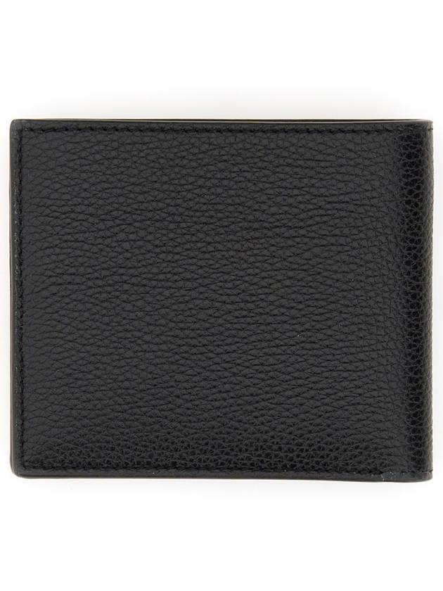 Men's T-Line Small Grain Leather Half Wallet Black - TOM FORD - BALAAN 7