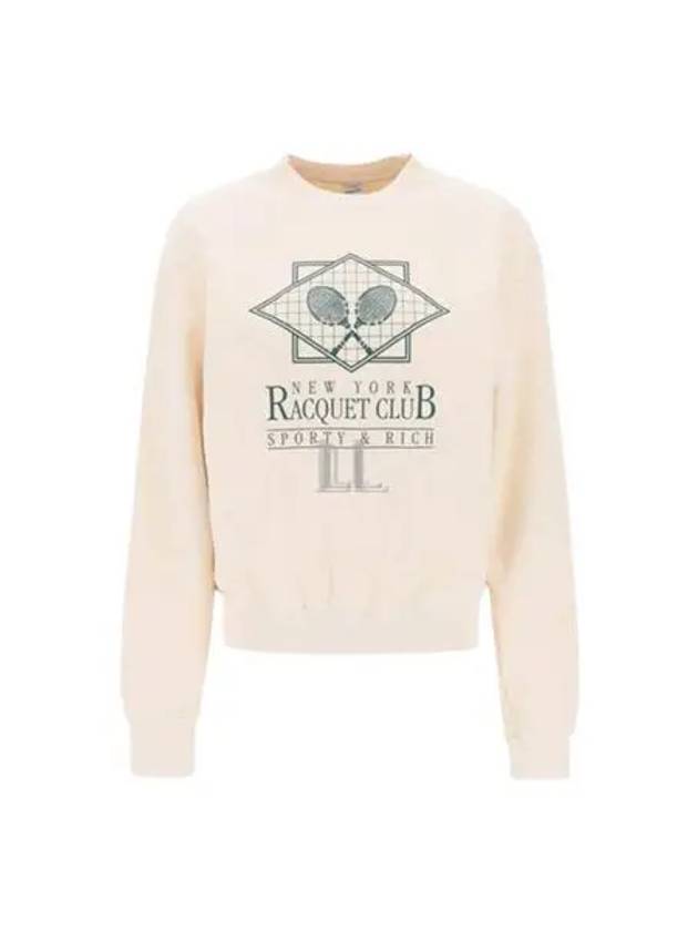 Racquet Club Crew Neck Sweatshirt  Beige - SPORTY & RICH - BALAAN 2