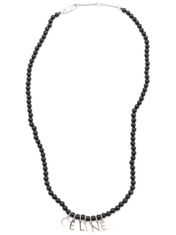 Monochroms Beads Necklace Black - CELINE - BALAAN 1