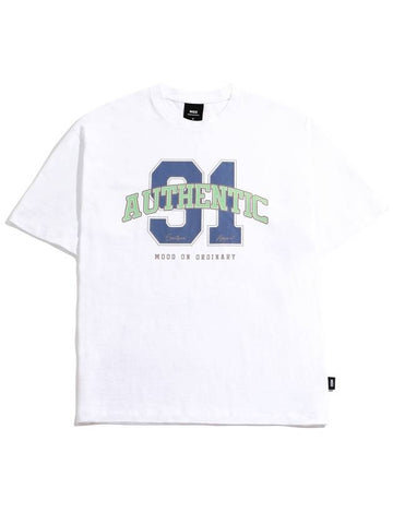 Authentic Arch Number Short Sleeve T-ShirtWhite - MOO - BALAAN 1