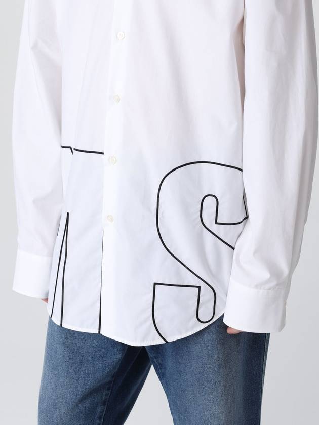 Embroidered Logo Cotton Long Sleeve Shirt White - MSGM - BALAAN 5