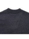 Big Heart Logo Wool Cardigan Grey - AMI - BALAAN 9