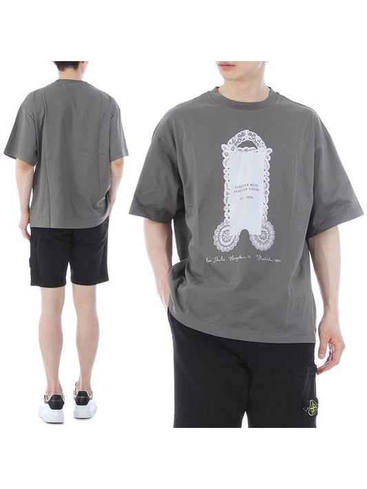 Print Overfit Short Sleeve T-Shirt Dark Grey - ACNE STUDIOS - BALAAN 2