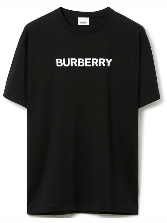 Logo Print Cotton Short Sleeve T-Shirt Black - BURBERRY - BALAAN 2