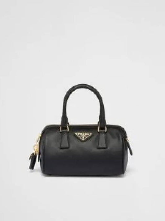 Saffiano Leather Top Handle Shoulder Bag Black - PRADA - BALAAN 2