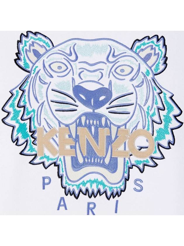 Tiger Embroidered Logo Sweatshirt White - KENZO - BALAAN 4