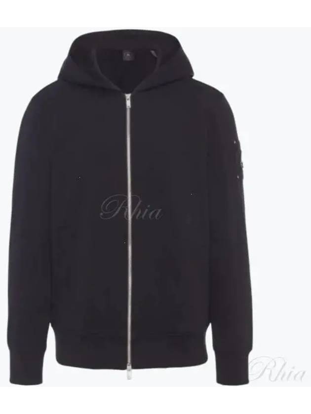 Hartsfield Logo Patch Zip Up Hoodie Black - MOOSE KNUCKLES - BALAAN 2