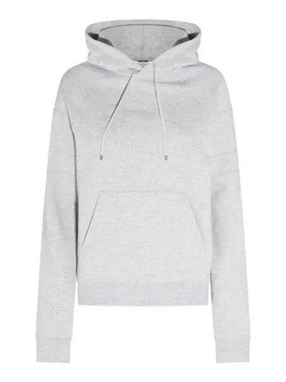 Logo Kangaroo Pocket Fleece Hoodie Grey - SAINT LAURENT - BALAAN 2