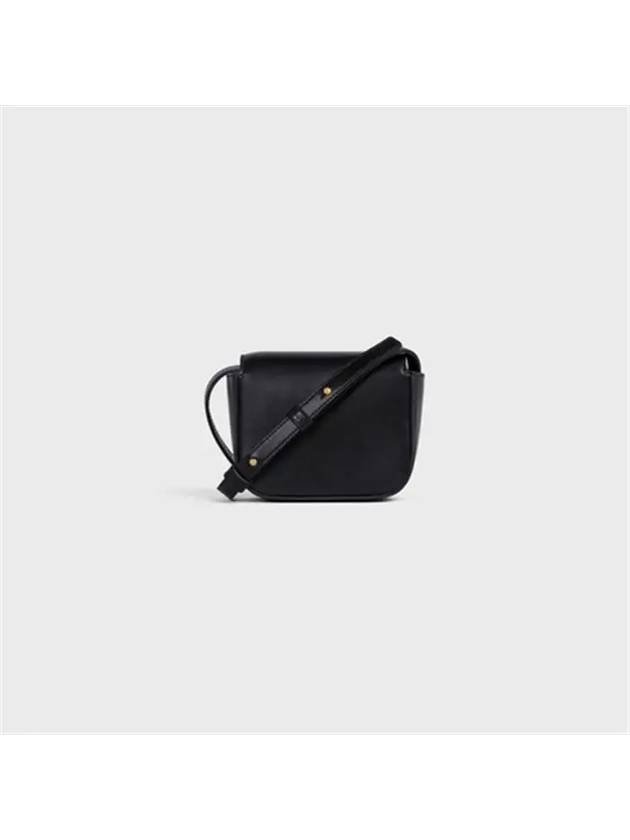 Triomphe Small Shiny Calfskin Cross Bag Black - CELINE - BALAAN 4