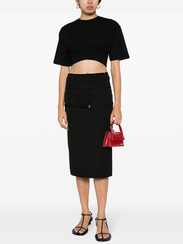 Le Caraco Crop Short Sleeve T-Shirt Black - JACQUEMUS - BALAAN 3