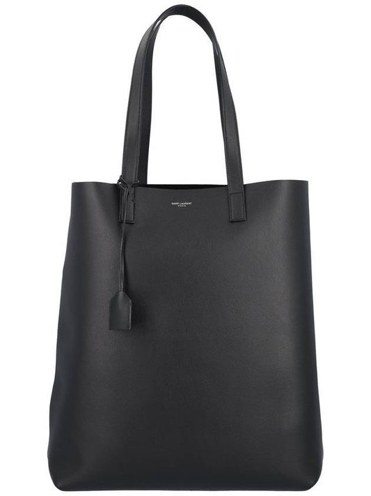 Logo Soft Leather Bold Tote Bag Black - SAINT LAURENT - BALAAN 1