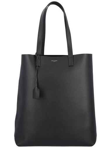 Logo Soft Leather Bold Tote Bag Black - SAINT LAURENT - BALAAN 1