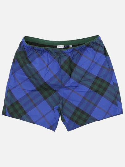 Check Twill Swim Shorts Blue - BURBERRY - BALAAN 2