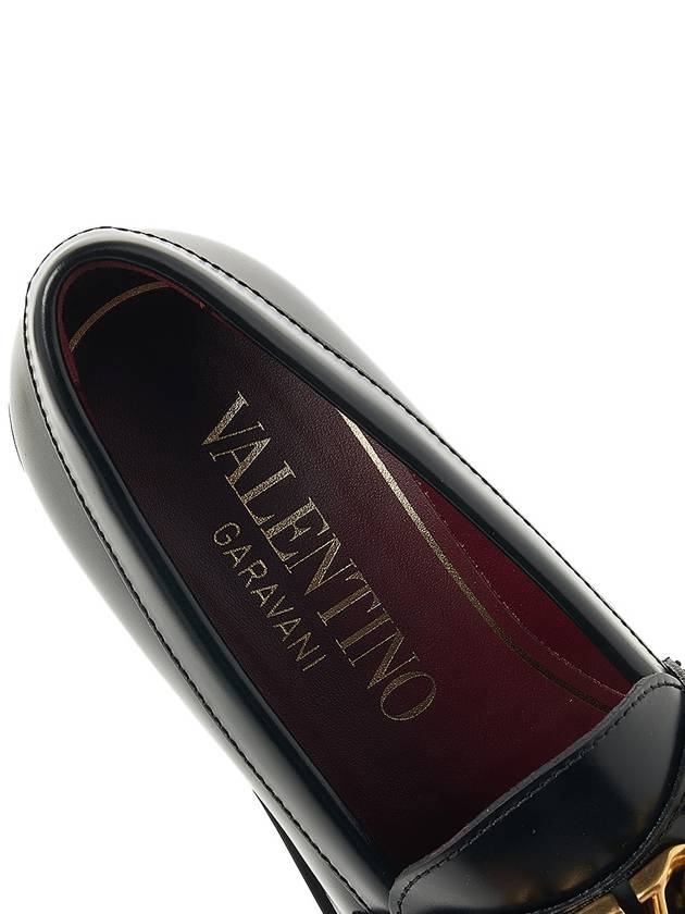 V Logo Signature Chain Loafers Black - VALENTINO - BALAAN 8