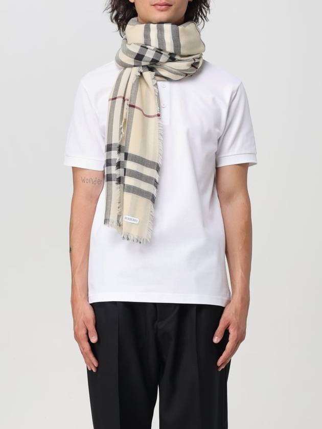 Checked Wool Scarf Beige - BURBERRY - BALAAN 3