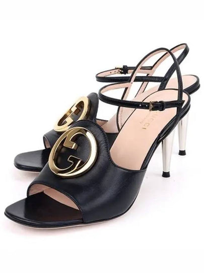 Leather Sandal Heels Black - GUCCI - BALAAN 2