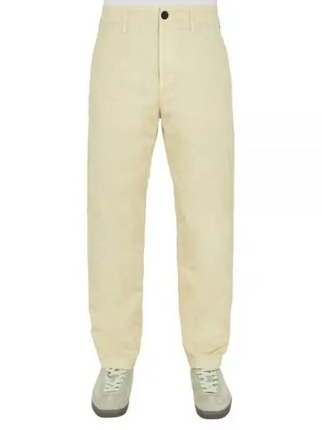 Supima Cotton Twill Straight Pants Ecru - STONE ISLAND - BALAAN 2