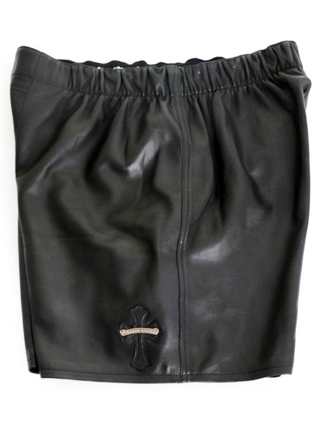 LRG CH Men s Floral Cross Thong Leather Lambskin Shorts - CHROME HEARTS - BALAAN 3