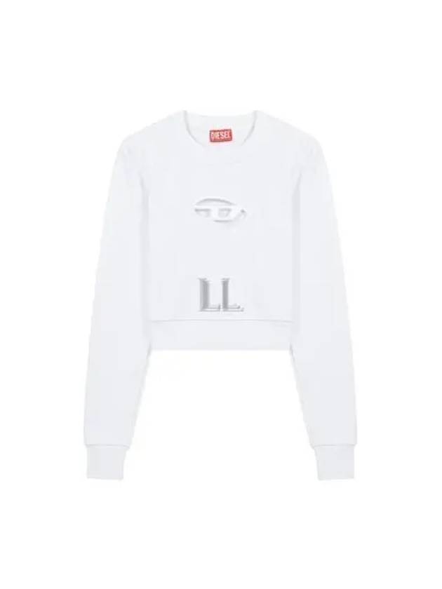 F Slimmy Cutout Logo Crop Sweatshirt White - DIESEL - BALAAN 2