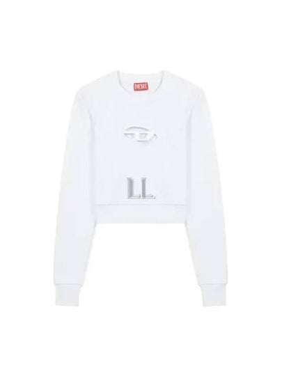 F Slimmy Cutout Logo Crop Sweatshirt White - DIESEL - BALAAN 2