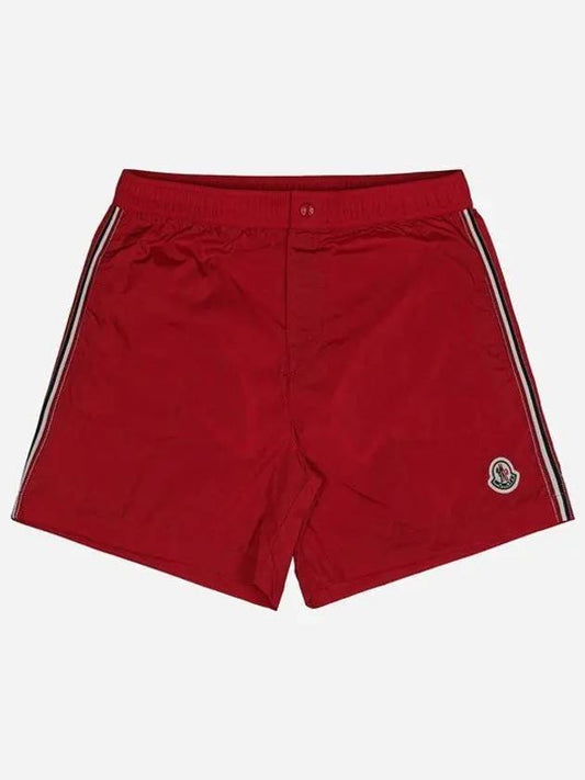 24SS 2C00021 53326 455 Men’s Logo Patch Swim Pants Red 998588 - MONCLER - BALAAN 1