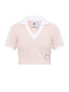 Women's Cropped Cotton Polo Shirt Light Pink - ADIDAS - BALAAN 1