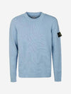 Crew Neck Knit Top Blue - STONE ISLAND - BALAAN 2