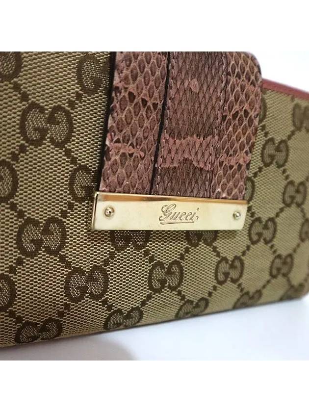 181668 GG logo jacquard snakeskin decorated buckle long wallet - GUCCI - BALAAN 4