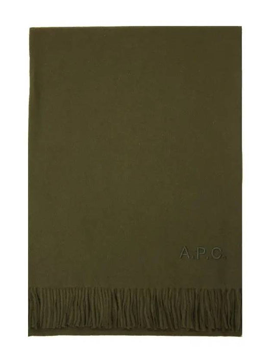 Signature Embroidered Logo Wool Muffler Green - A.P.C. - BALAAN 2