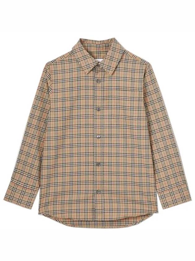 Kids Vintage Check Long Sleeve Shirt Beige - BURBERRY - BALAAN 2