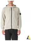 Men Wappen Cotton Fleece Hooded Zip Up Stucco - STONE ISLAND - BALAAN 2