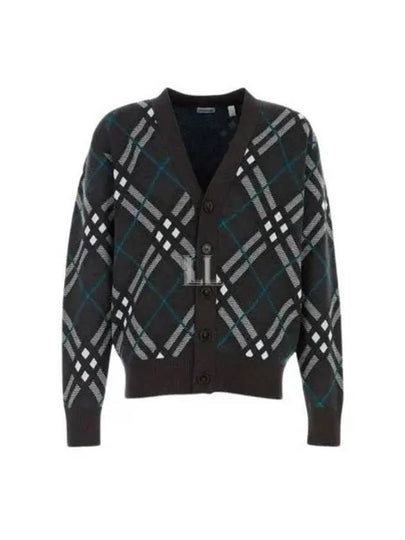 Check V-Neck Wool Mohair Blend Cardigan Snug - BURBERRY - BALAAN 2