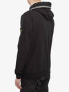 Garment Dyed Cotton Stretch Fleece Hoodie Black - STONE ISLAND - BALAAN 5