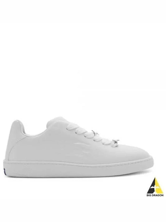 Debossed Logo Leather Low Top Sneakers White - BURBERRY - BALAAN 2