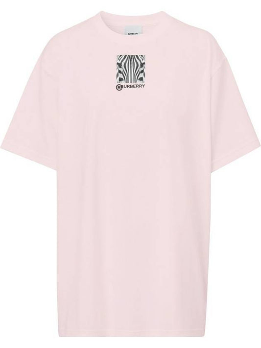 Character Zebra Eyes Print Short Sleeve T-Shirt Pink - BURBERRY - BALAAN 1