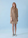 Linen Long Jacket Check Mini Dress Brown - VOYONN - BALAAN 1