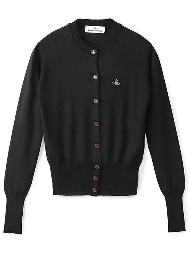 Bea Embroidered Logo Cardigan Black - VIVIENNE WESTWOOD - BALAAN 4