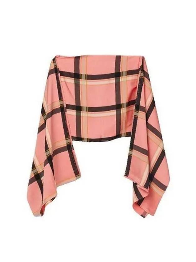 Collina Strada Drop Tie Satin Check Skirt XX7003 Guava Plaid - COLLINA STRADA - BALAAN 2