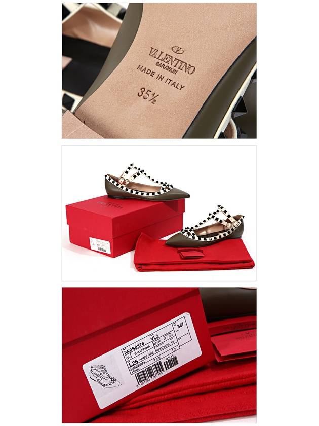 Rockstud Flats Dark Khaki - VALENTINO - BALAAN 6