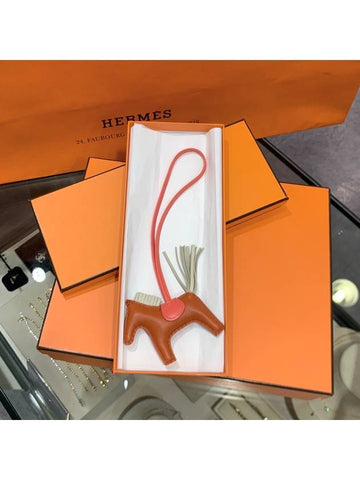 Charm calfskin lambskin rodeo red orange PM decoration - HERMES - BALAAN 1