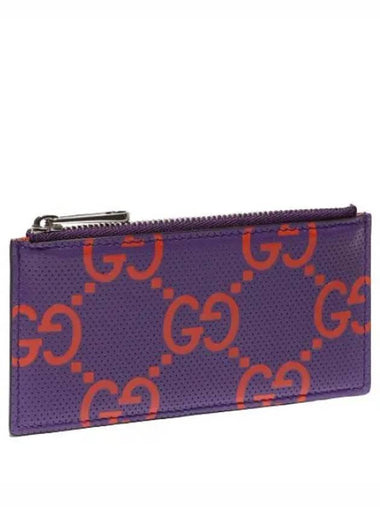 Emboss zipper card wallet - GUCCI - BALAAN 1