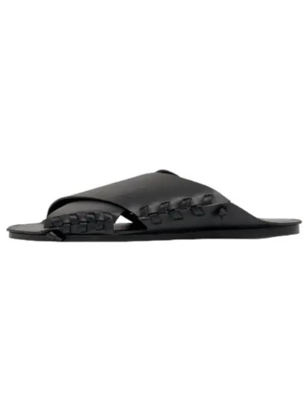 Leather Slide Sandals Black - JIL SANDER - BALAAN 2